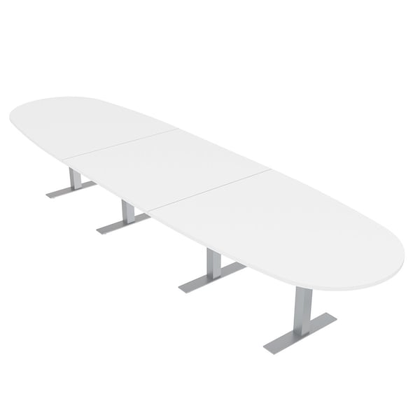 45 in W, 165.75 in L, 29 in H, Engineered Wood Top, White